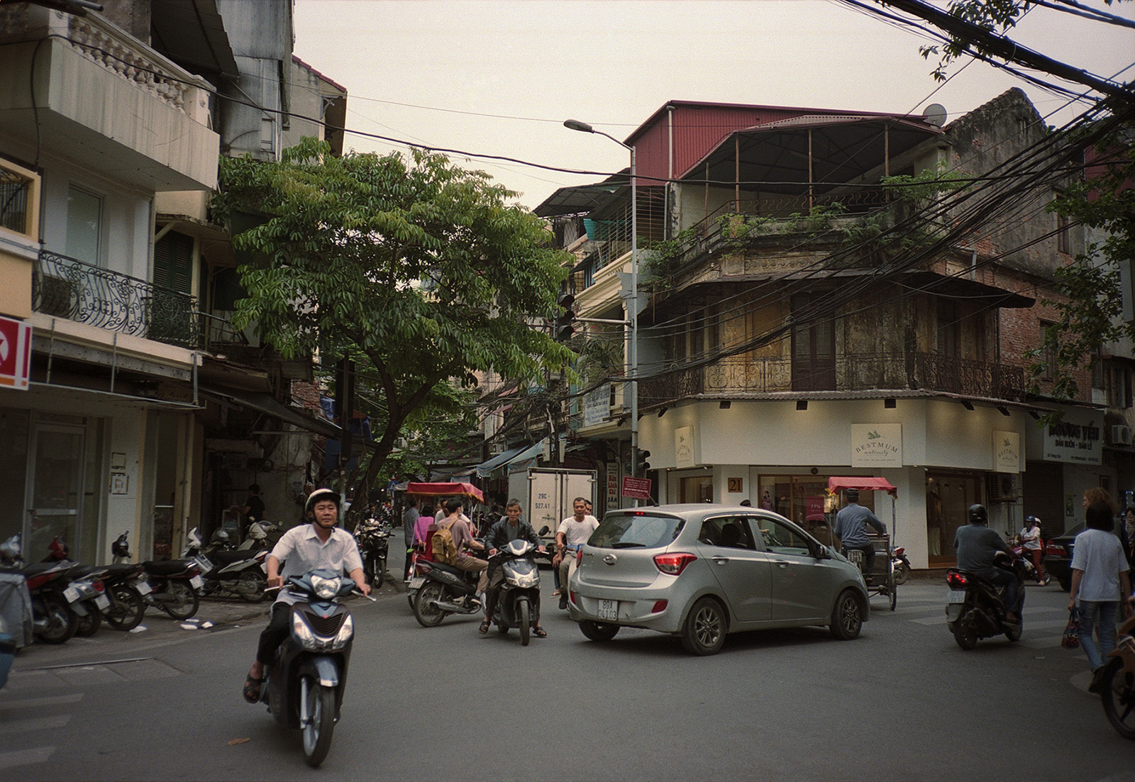 Traffic in the centre of Hanoi Vietnam.