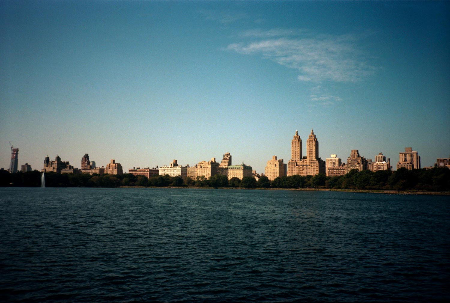 Across the Central Park Reservoir, Manhattan, New York.