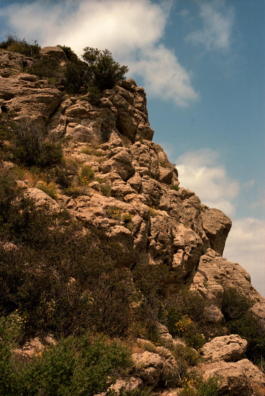 Rock formation, west hills.