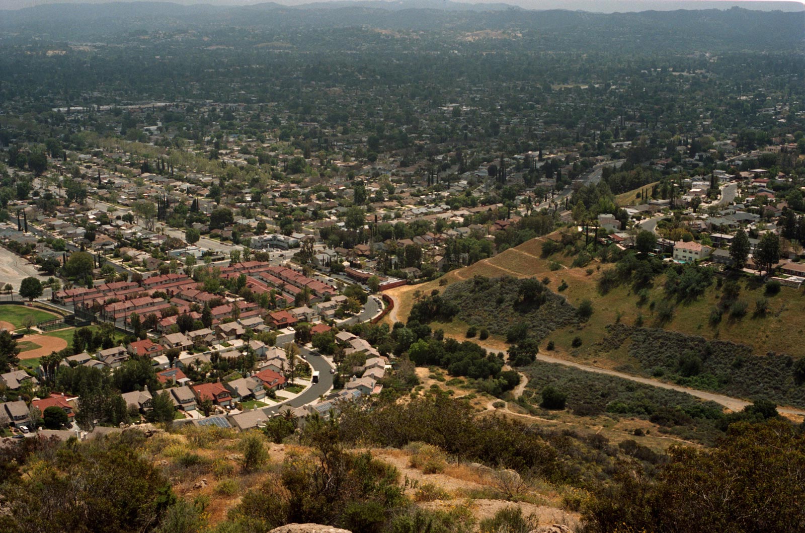 Looking down on the houses, West Hills, Los Angeles.